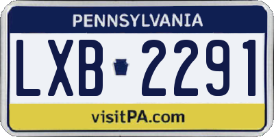 PA license plate LXB2291