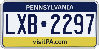 PA license plate LXB2297