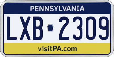 PA license plate LXB2309