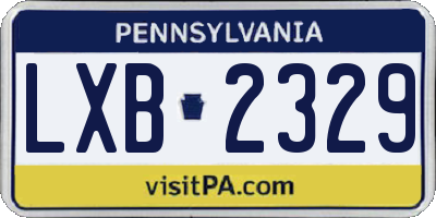 PA license plate LXB2329