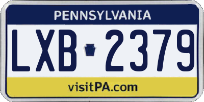 PA license plate LXB2379