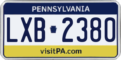 PA license plate LXB2380