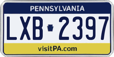 PA license plate LXB2397