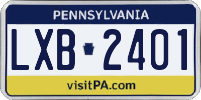 PA license plate LXB2401