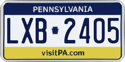 PA license plate LXB2405