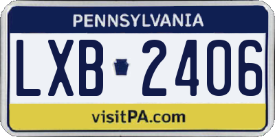 PA license plate LXB2406