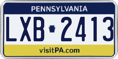 PA license plate LXB2413