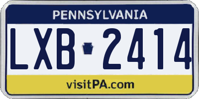 PA license plate LXB2414