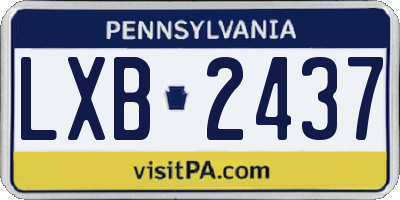 PA license plate LXB2437