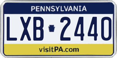 PA license plate LXB2440