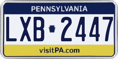 PA license plate LXB2447