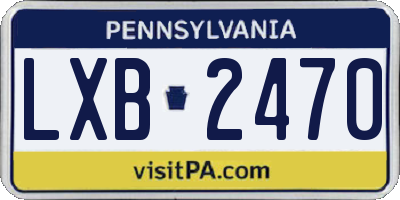 PA license plate LXB2470