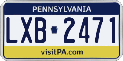 PA license plate LXB2471