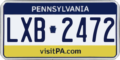 PA license plate LXB2472