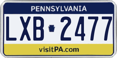 PA license plate LXB2477