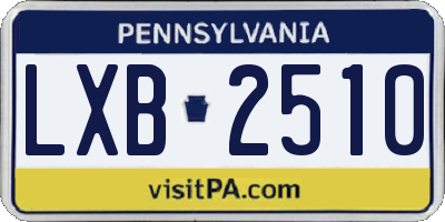 PA license plate LXB2510