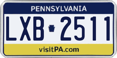 PA license plate LXB2511