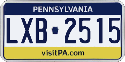 PA license plate LXB2515