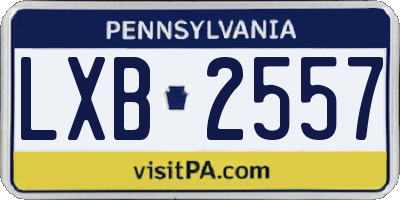 PA license plate LXB2557