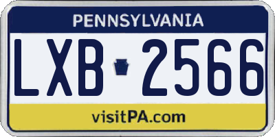 PA license plate LXB2566