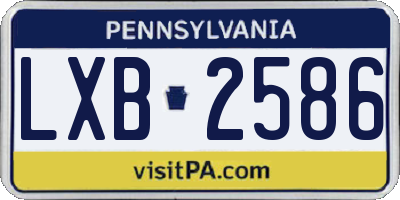 PA license plate LXB2586