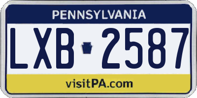 PA license plate LXB2587