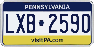 PA license plate LXB2590
