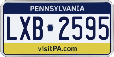 PA license plate LXB2595