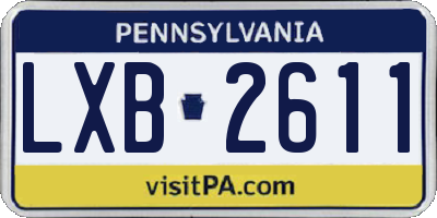 PA license plate LXB2611