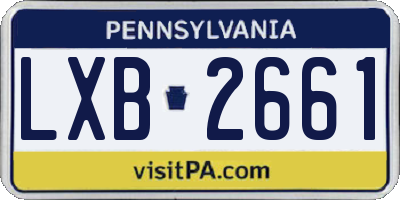 PA license plate LXB2661