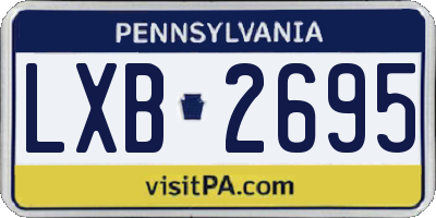 PA license plate LXB2695