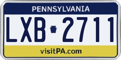 PA license plate LXB2711