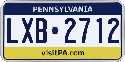 PA license plate LXB2712