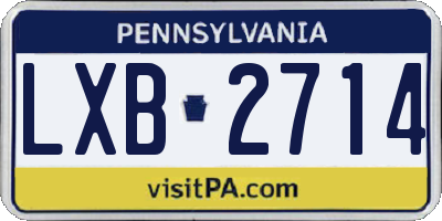 PA license plate LXB2714