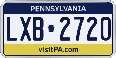 PA license plate LXB2720