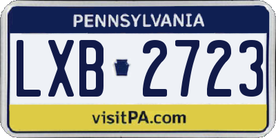 PA license plate LXB2723