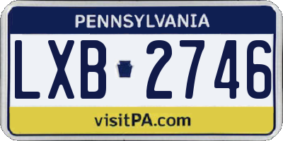 PA license plate LXB2746