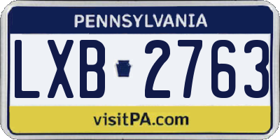 PA license plate LXB2763