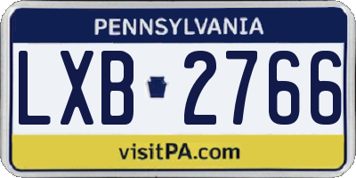 PA license plate LXB2766