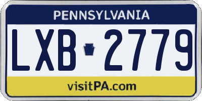 PA license plate LXB2779