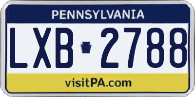 PA license plate LXB2788