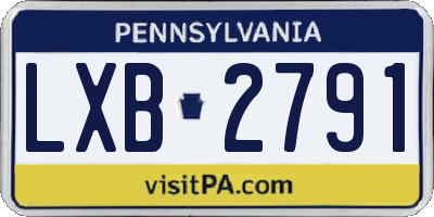 PA license plate LXB2791