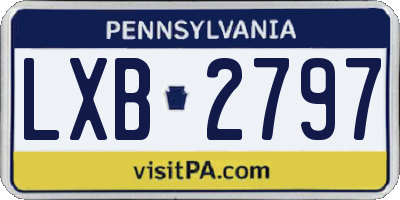 PA license plate LXB2797