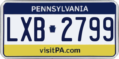 PA license plate LXB2799