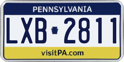 PA license plate LXB2811