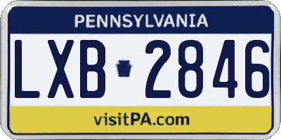 PA license plate LXB2846