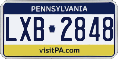 PA license plate LXB2848