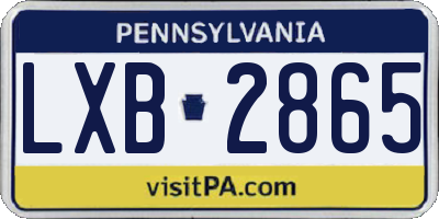 PA license plate LXB2865
