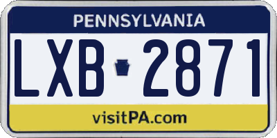 PA license plate LXB2871