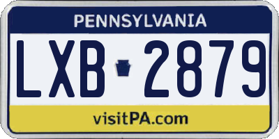 PA license plate LXB2879